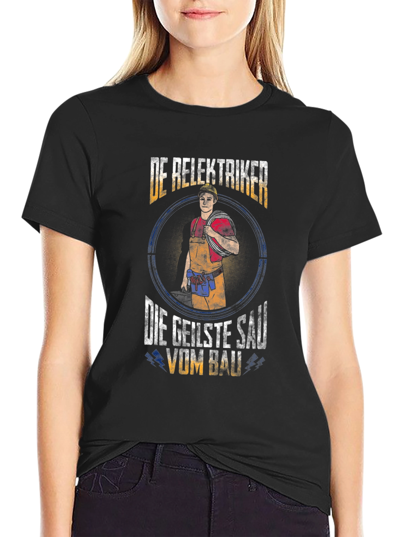 Electrician T-Shirt - Der Elektriker Die Geilste Sau Vom Bau