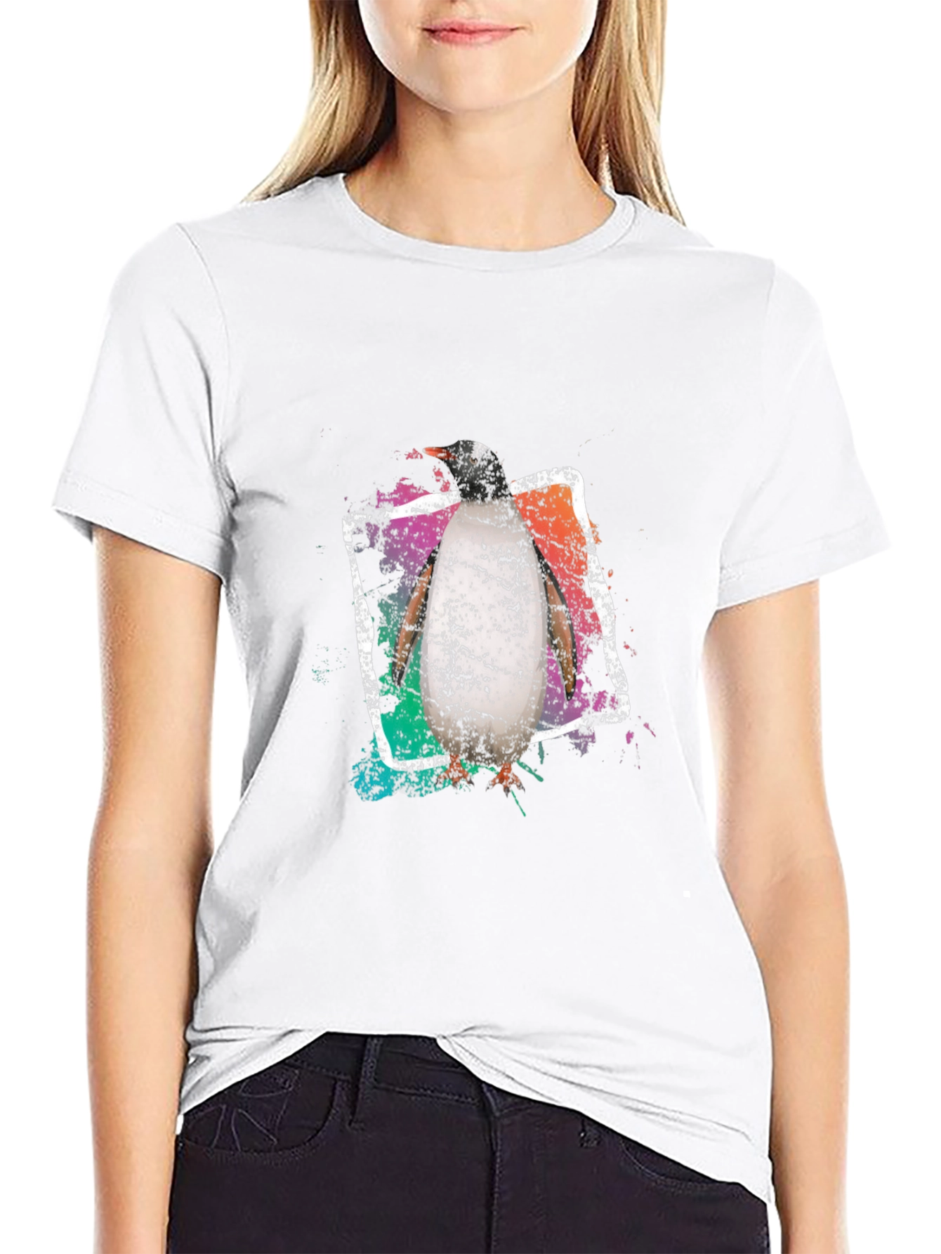Penguin Graphic Tee - Cool Black Cotton T-Shirt