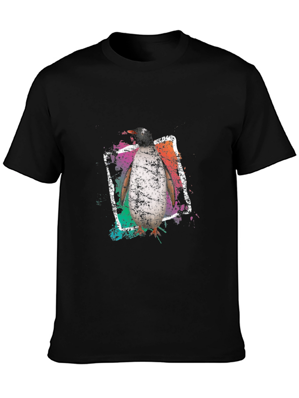 Penguin Graphic Tee - Cool Black Cotton T-Shirt