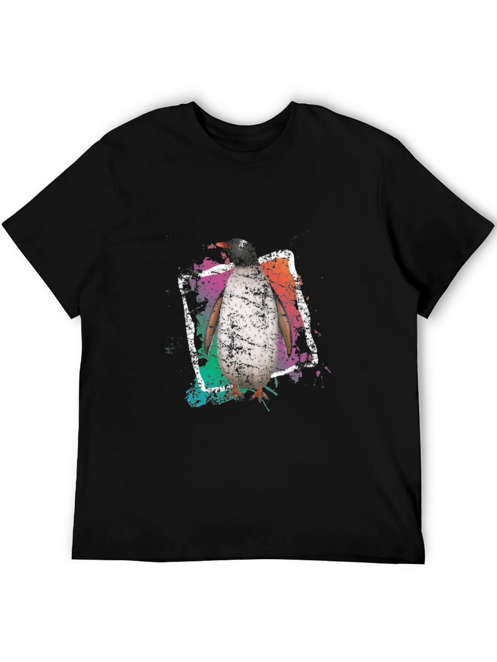 Penguin Graphic Tee - Cool Black Cotton T-Shirt