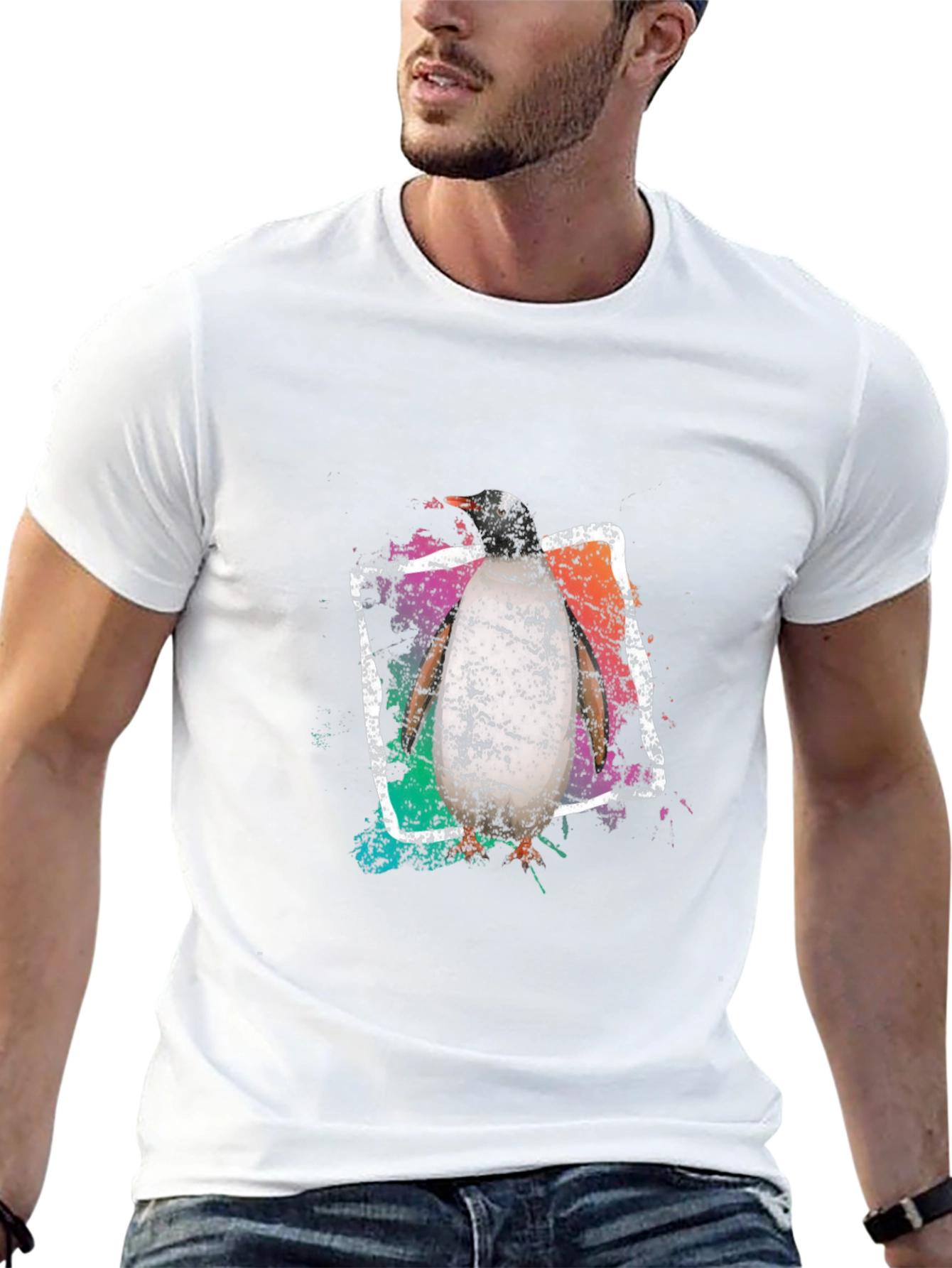 Penguin Graphic Tee - Cool Black Cotton T-Shirt