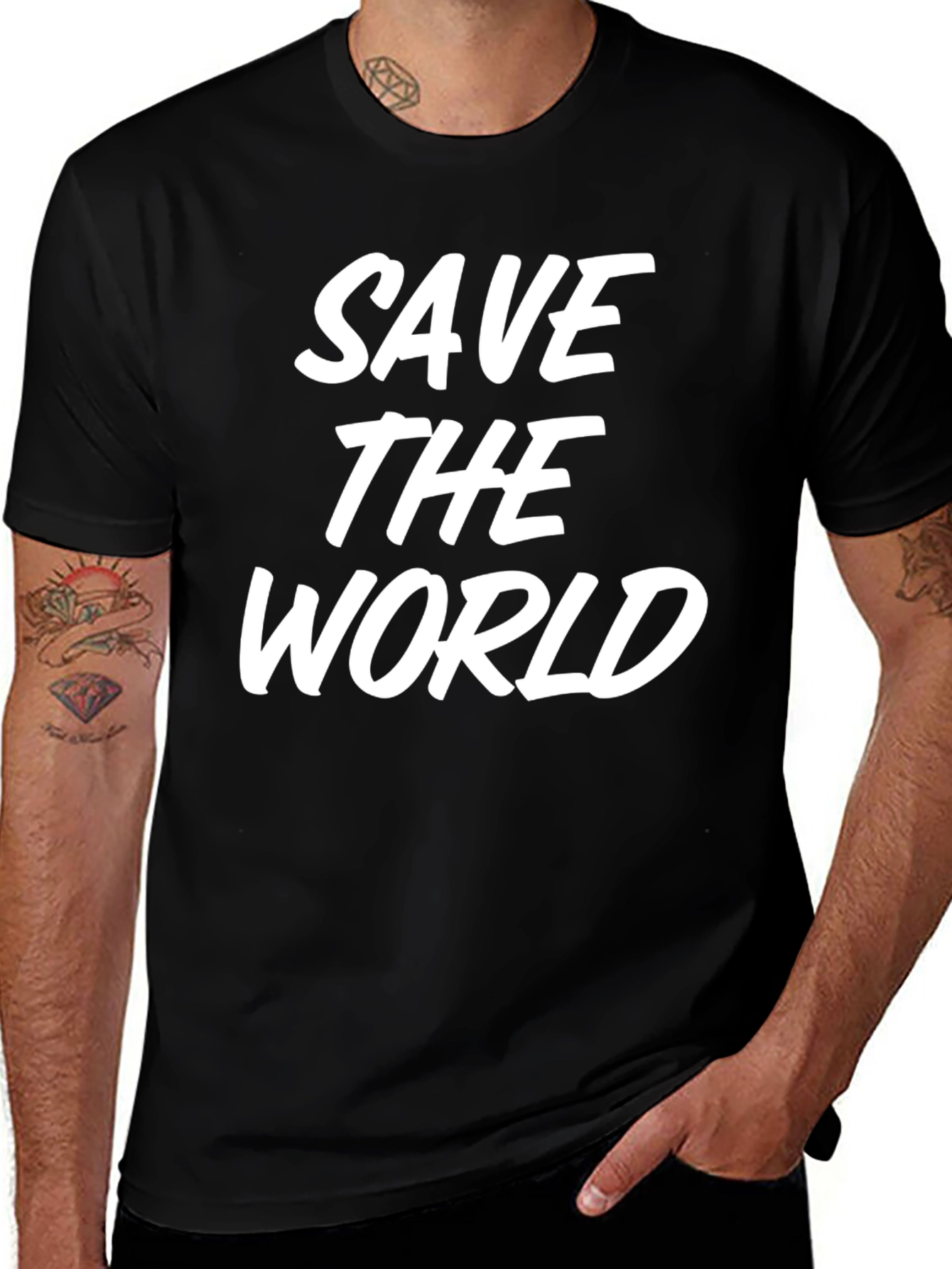 Save the World Graphic Tee - Black