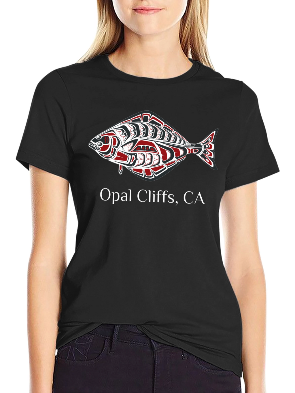 Opal Cliffs CA Fish Graphic T-Shirt