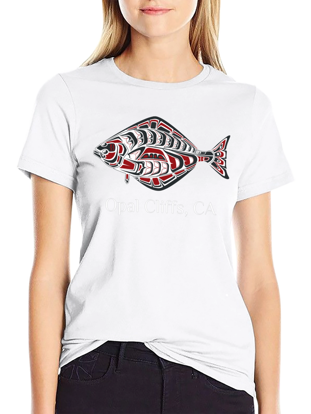 Opal Cliffs CA Fish Graphic T-Shirt