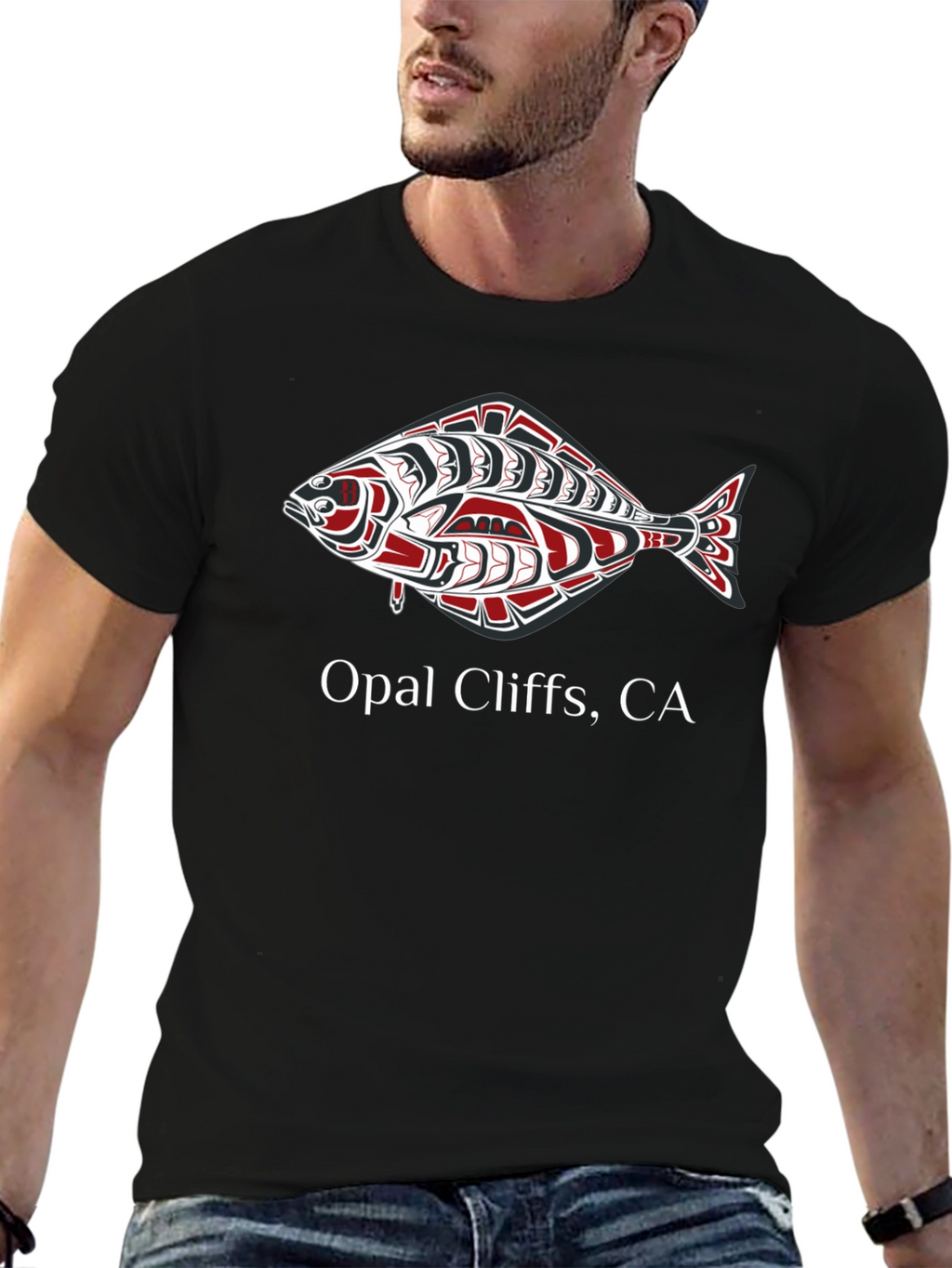 Opal Cliffs CA Fish Graphic T-Shirt
