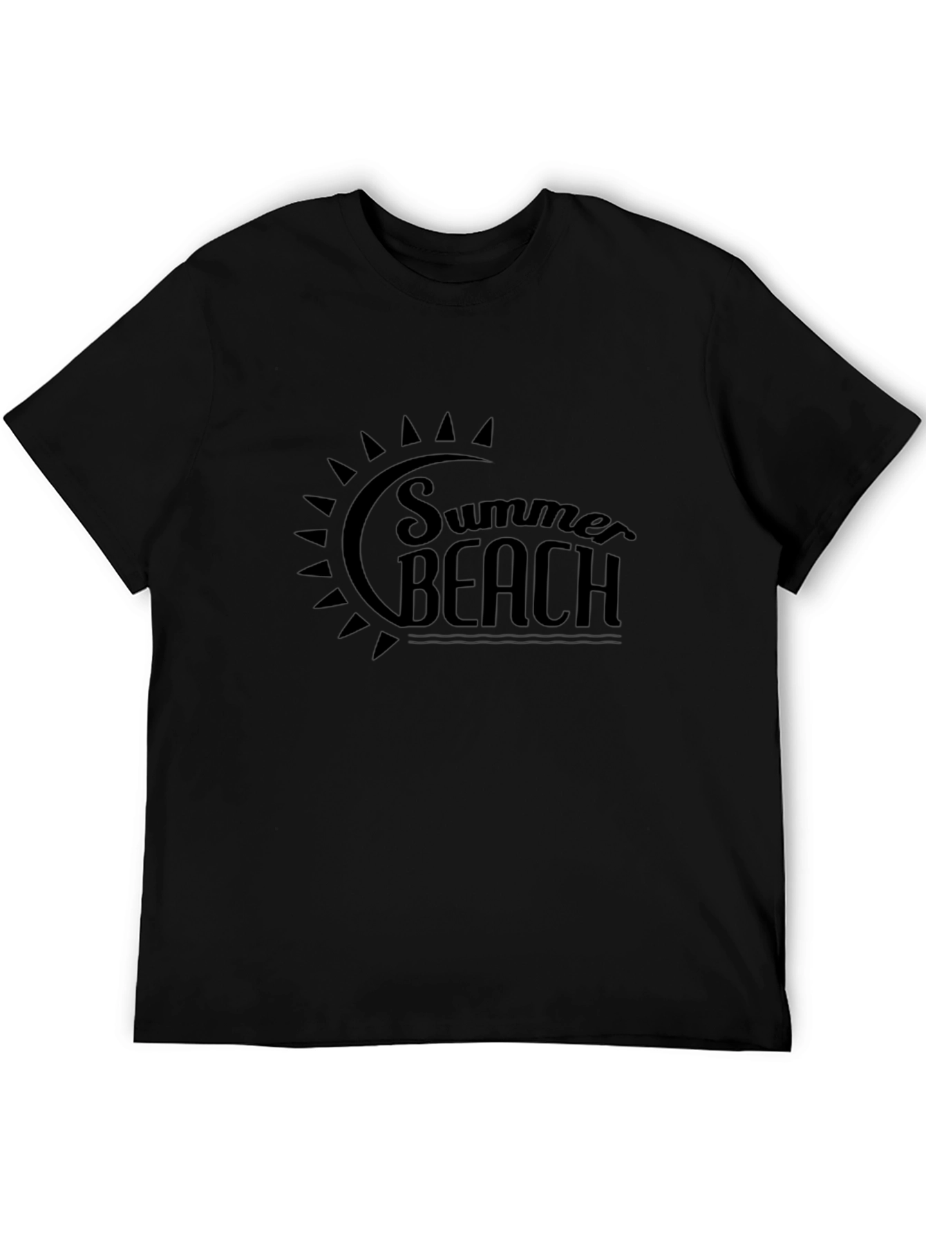 Summer Beach T-Shirt - Black Cotton Tee