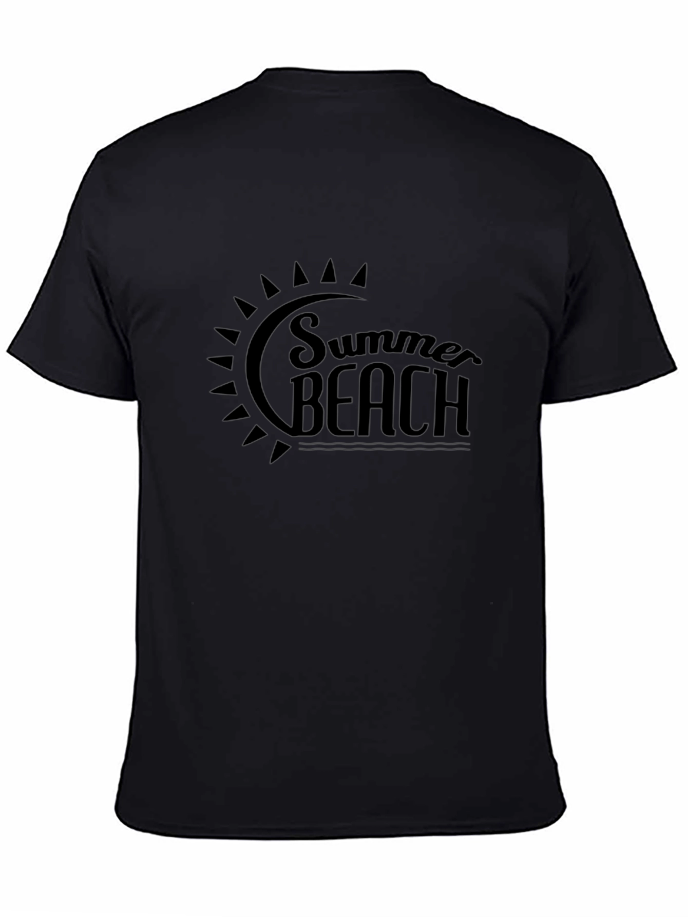 Summer Beach T-Shirt - Black Cotton Tee
