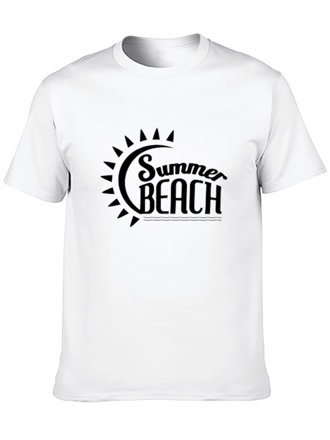 Summer Beach T-Shirt - Black Cotton Tee