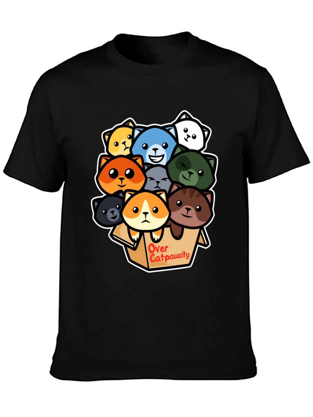 Over Catpawcity T-Shirt: Adorable Cartoon Cats Design