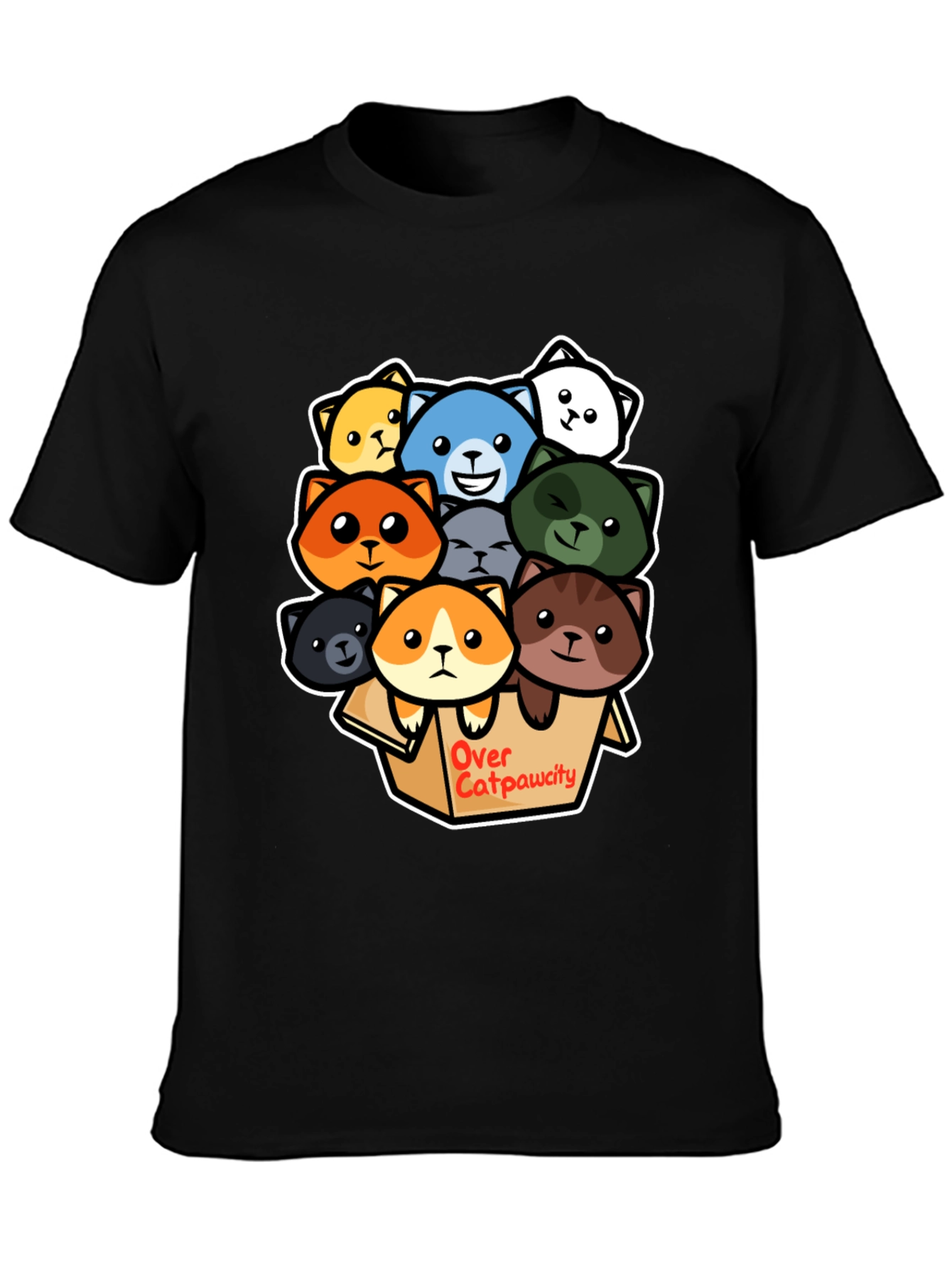 Over Catpawcity T-Shirt: Adorable Cartoon Cats Design
