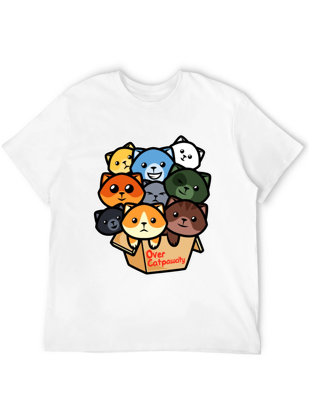 Over Catpawcity T-Shirt: Adorable Cartoon Cats Design