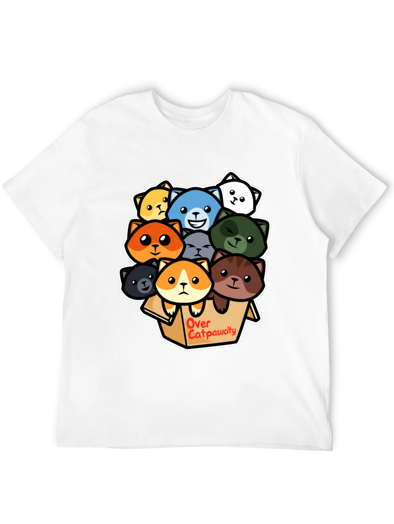 Over Catpawcity T-Shirt: Adorable Cartoon Cats Design