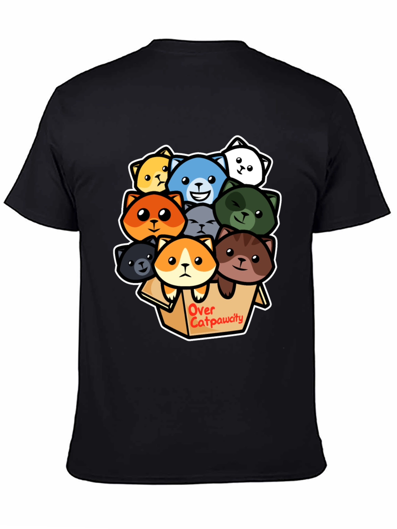 Over Catpawcity T-Shirt: Adorable Cartoon Cats Design