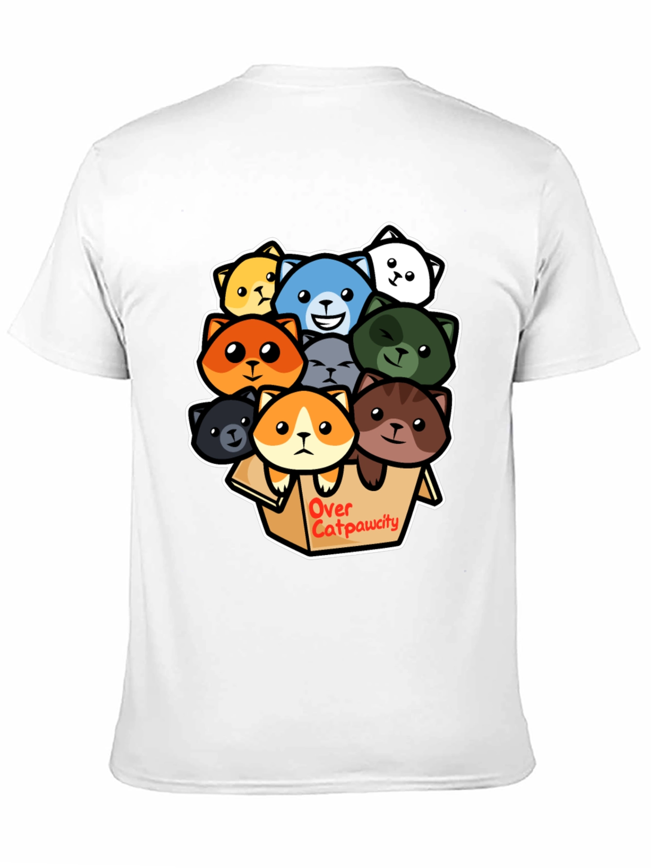 Over Catpawcity T-Shirt: Adorable Cartoon Cats Design