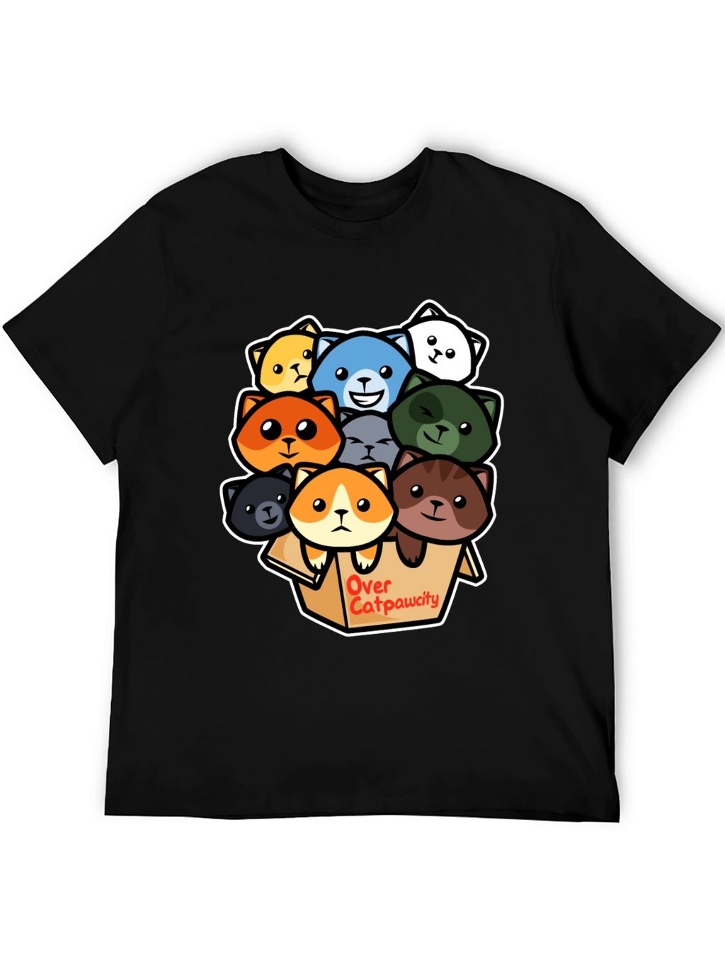 Over Catpawcity T-Shirt: Adorable Cartoon Cats Design