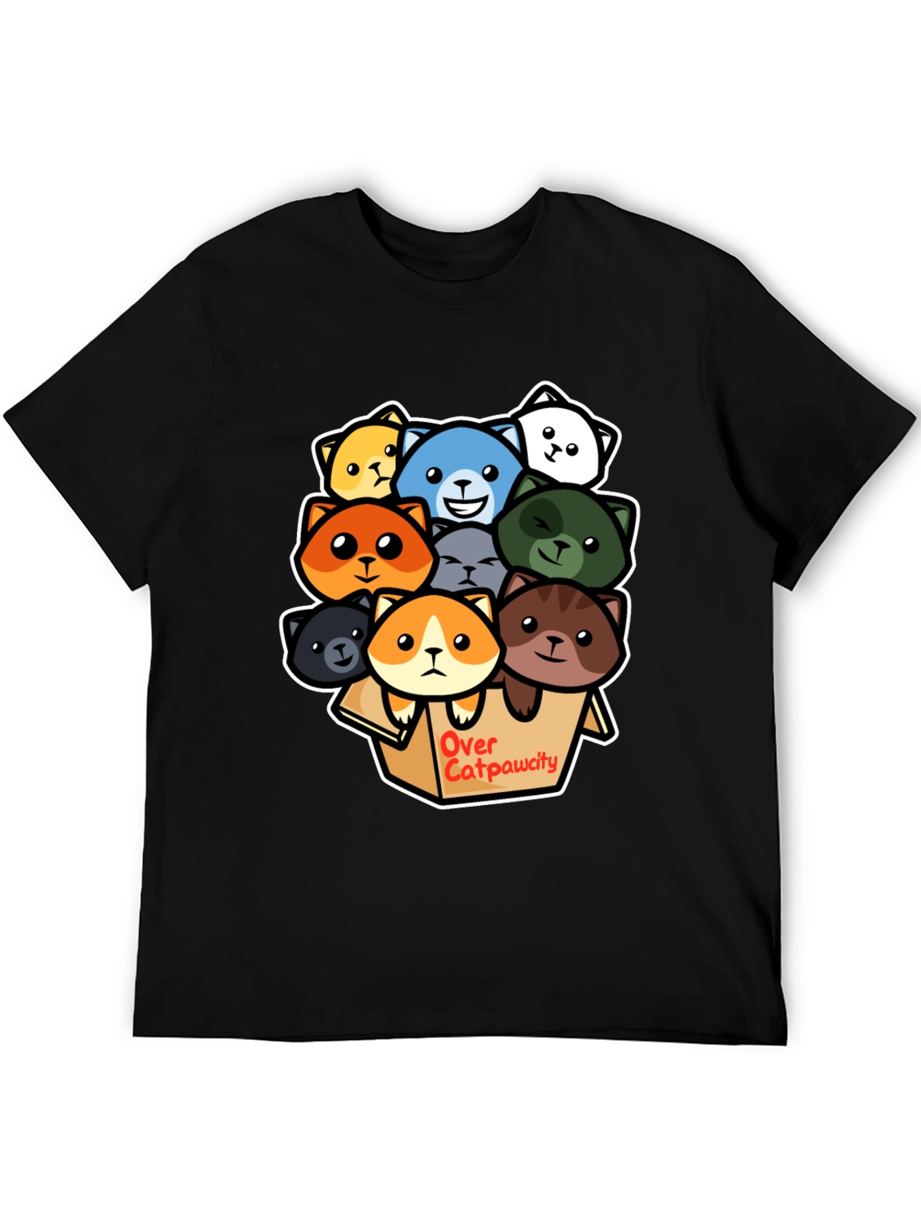 Over Catpawcity T-Shirt: Adorable Cartoon Cats Design