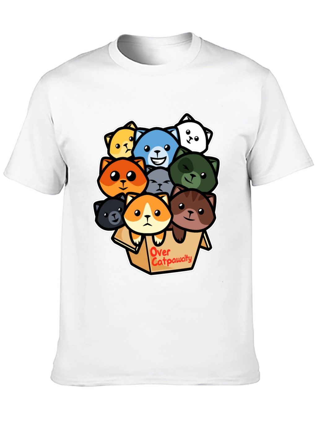 Over Catpawcity T-Shirt: Adorable Cartoon Cats Design