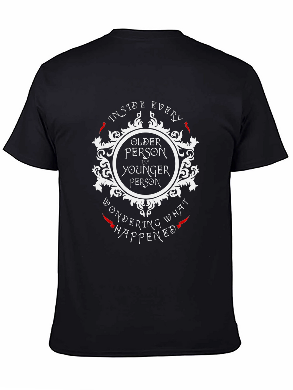 Older Younger Person Black Graphic Tee