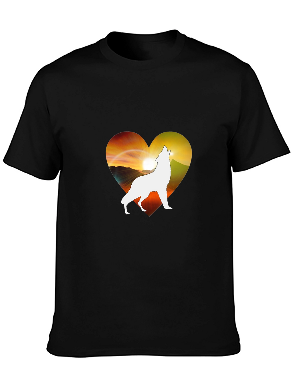 Wolf Heart Silhouette T-Shirt - Unique Graphic Tee