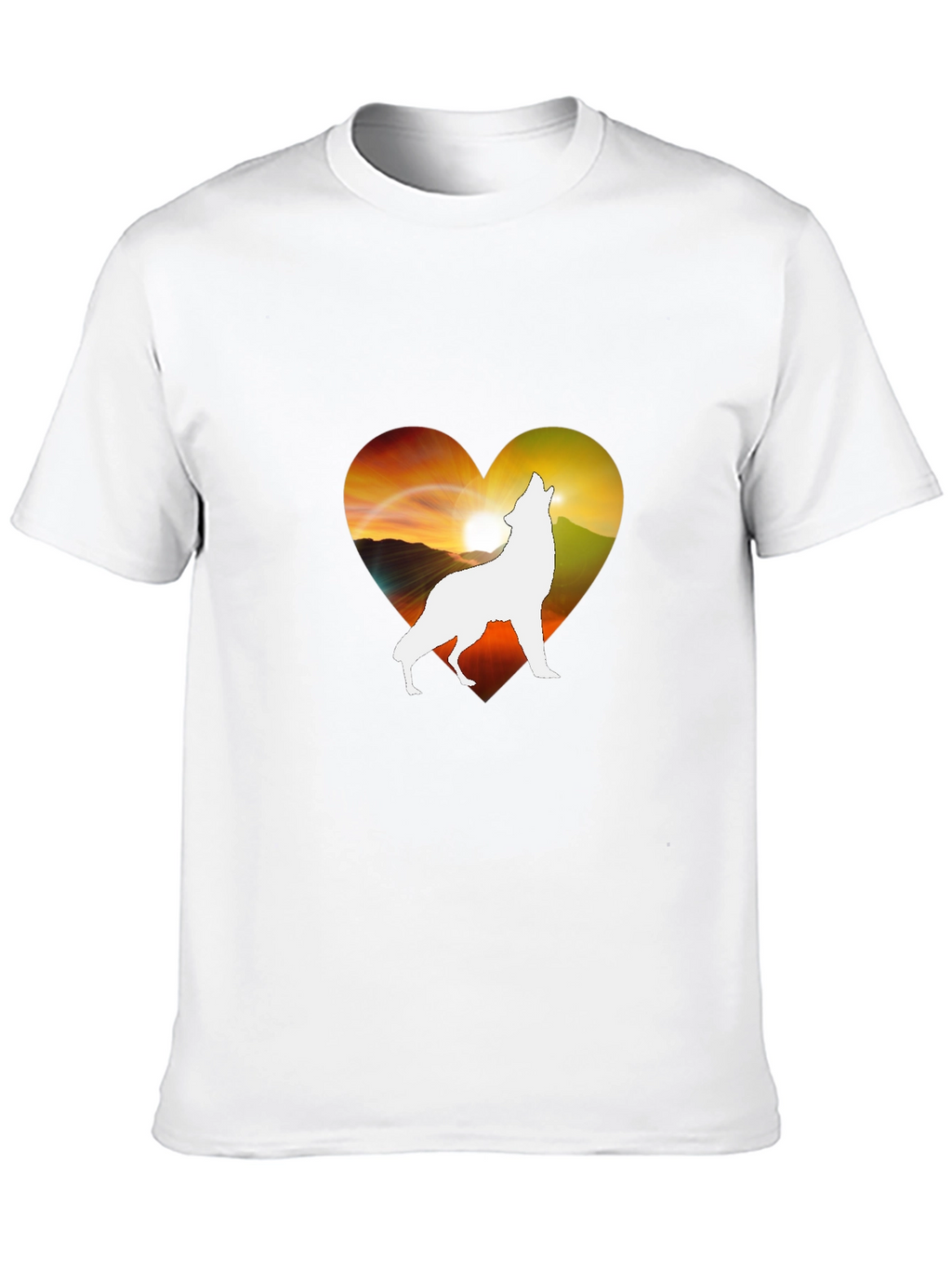 Wolf Heart Silhouette T-Shirt - Unique Graphic Tee