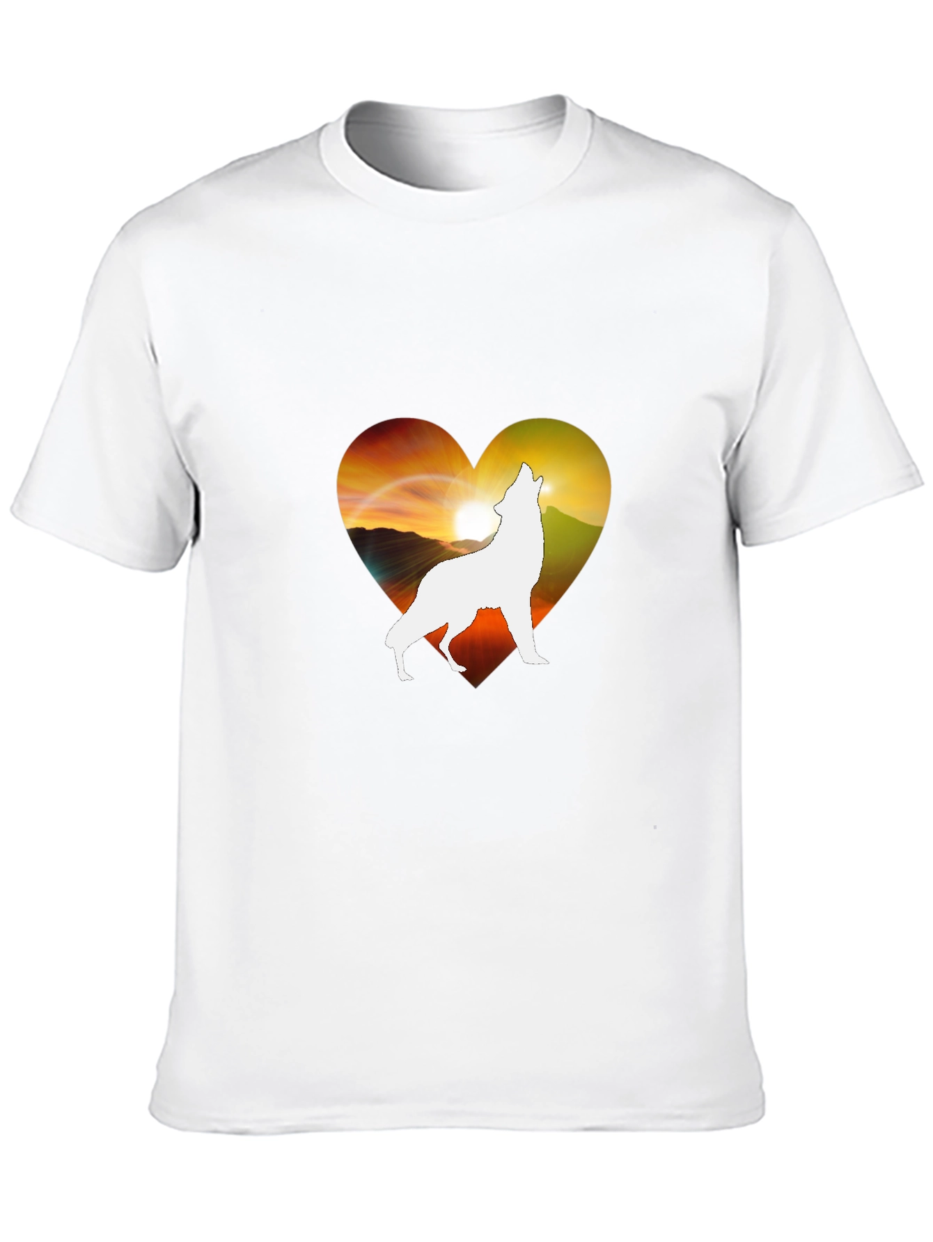 Wolf Heart Silhouette T-Shirt - Unique Graphic Tee
