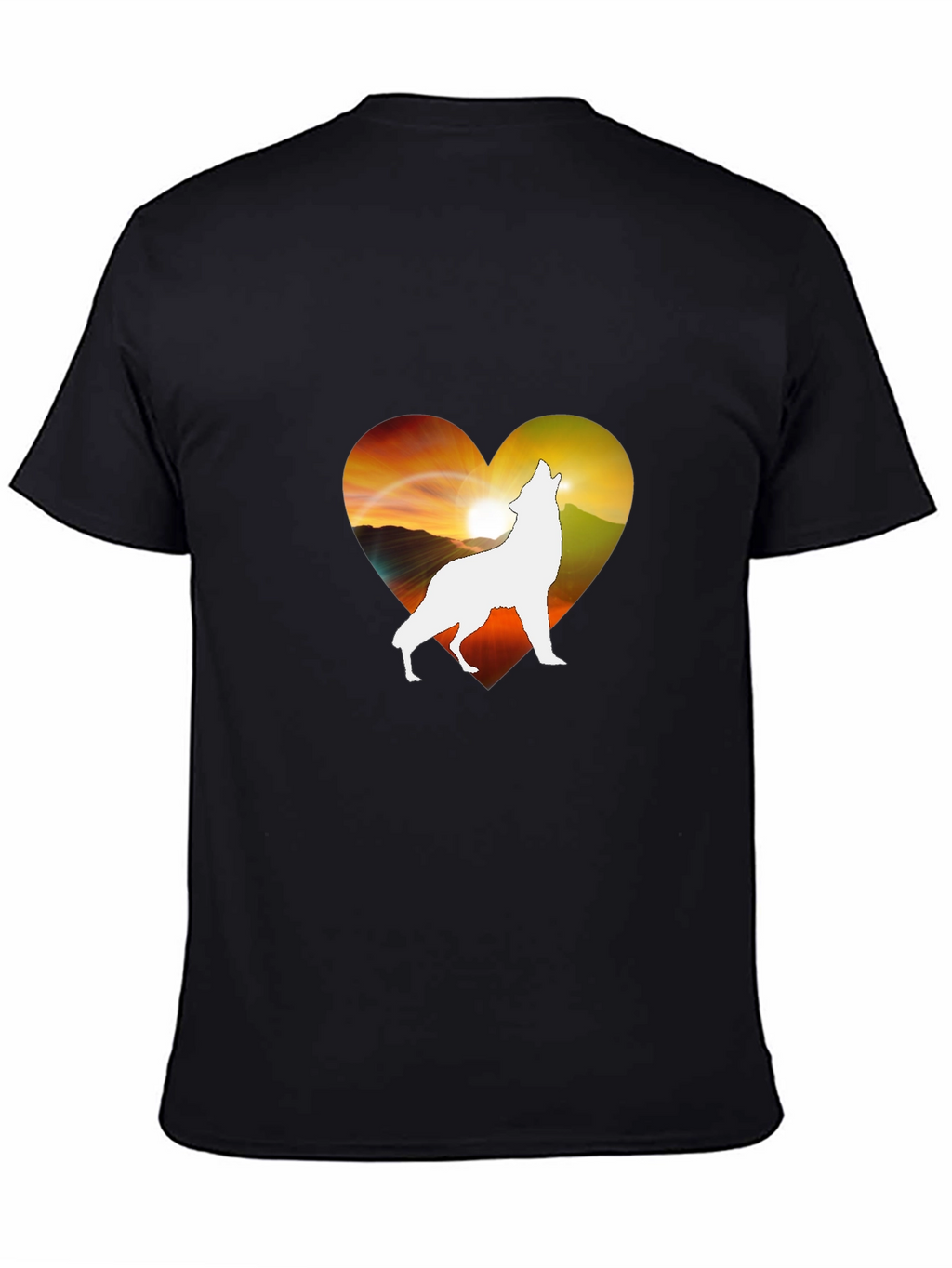 Wolf Heart Silhouette T-Shirt - Unique Graphic Tee