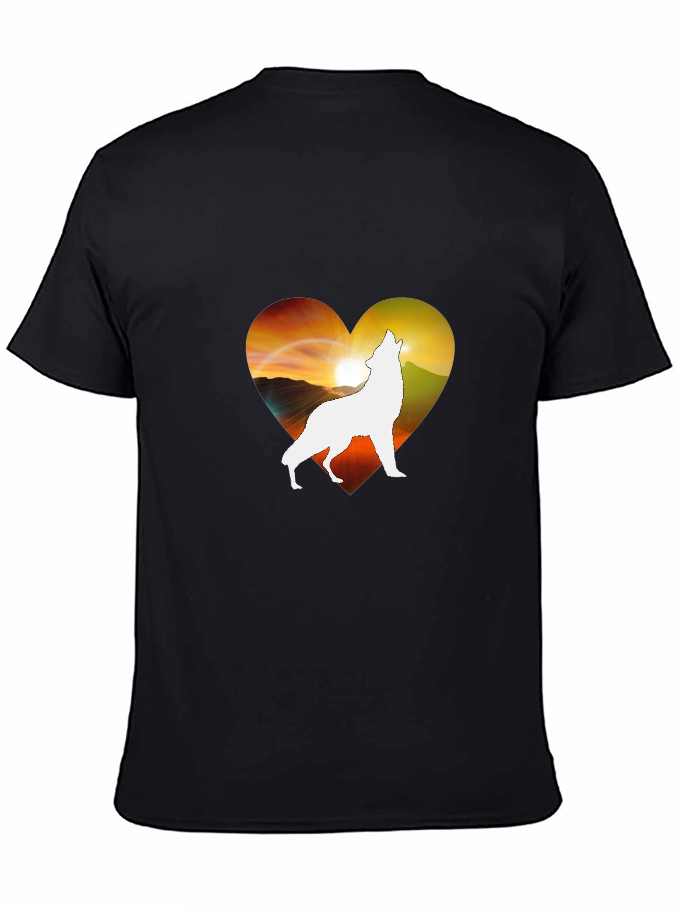 Wolf Heart Silhouette T-Shirt - Unique Graphic Tee