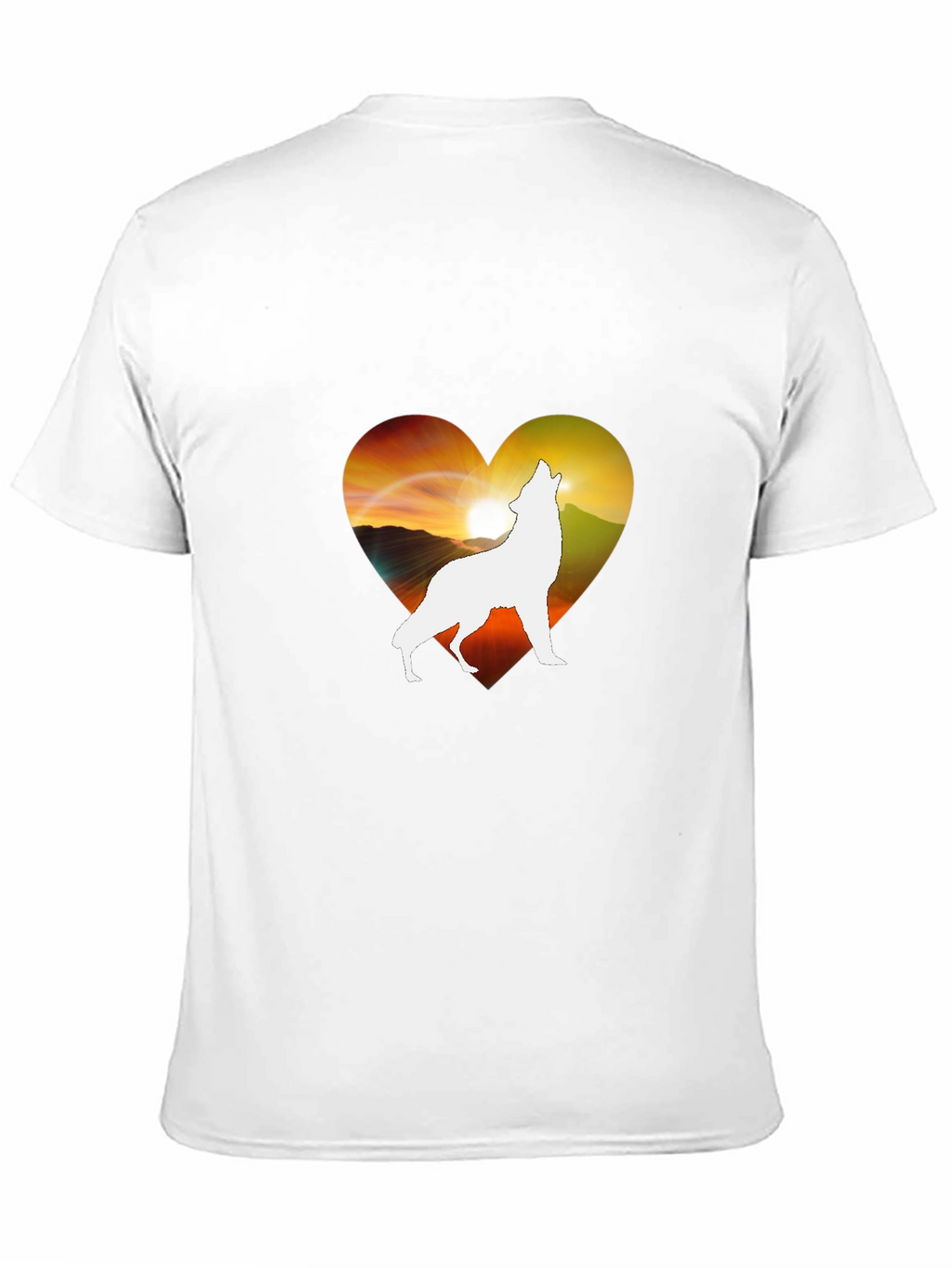 Wolf Heart Silhouette T-Shirt - Unique Graphic Tee