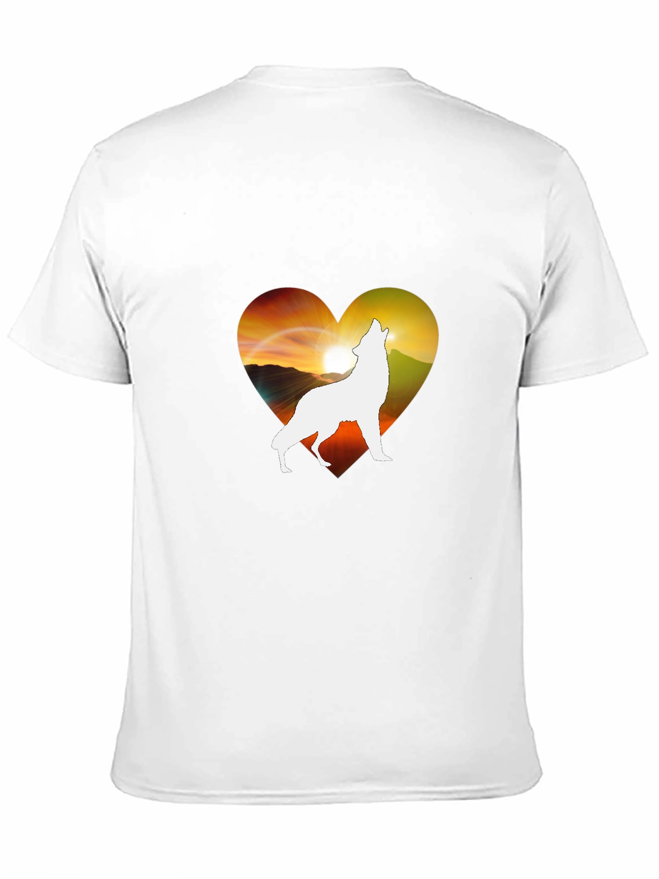 Wolf Heart Silhouette T-Shirt - Unique Graphic Tee