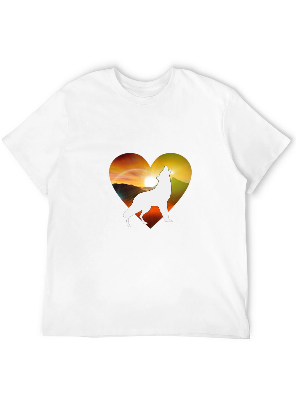 Wolf Heart Silhouette T-Shirt - Unique Graphic Tee