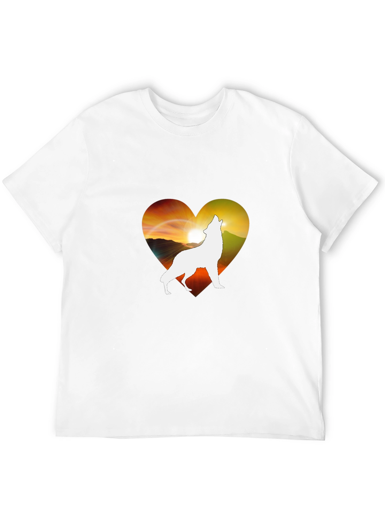 Wolf Heart Silhouette T-Shirt - Unique Graphic Tee