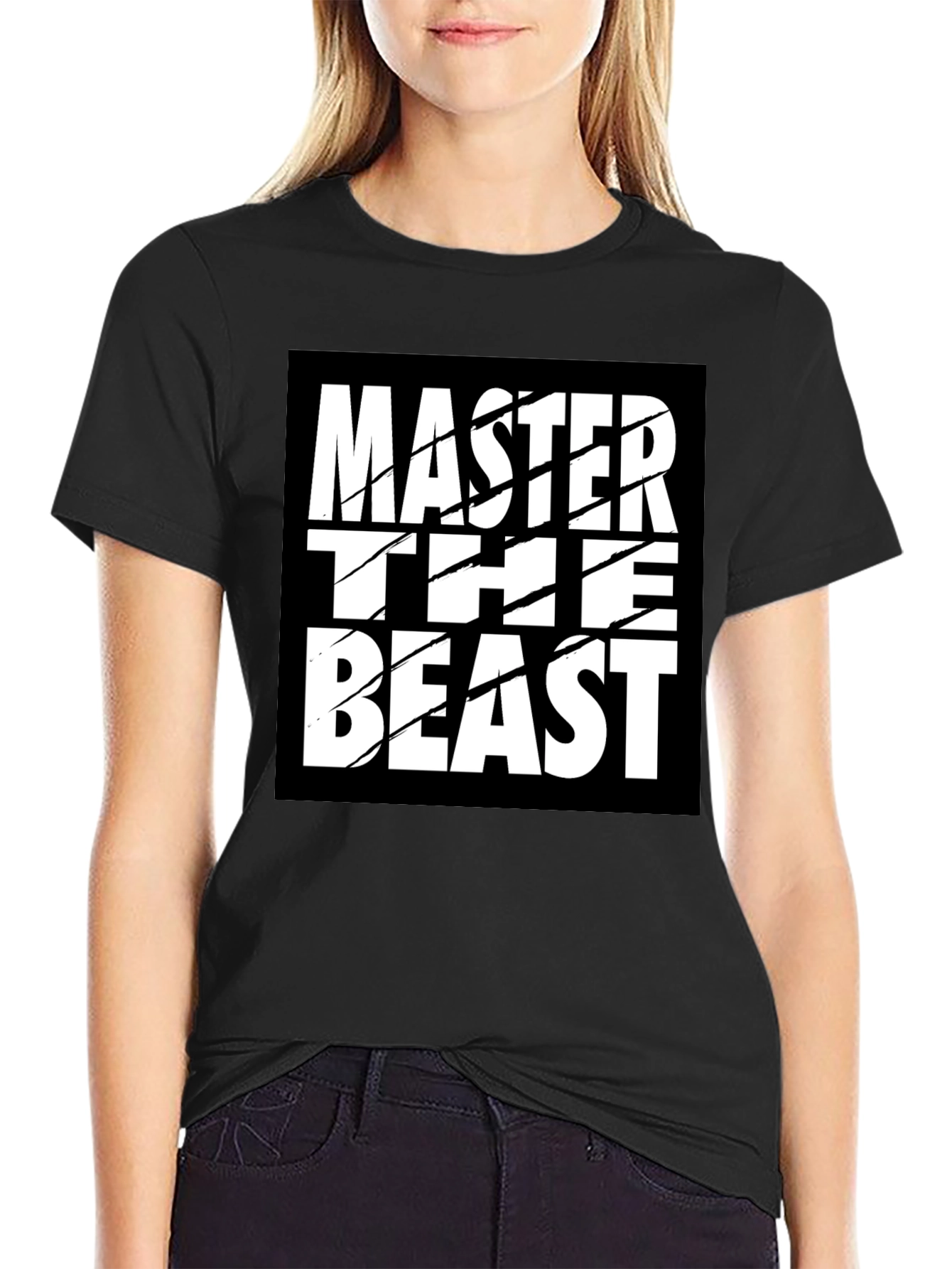 Master the Beast Black Graphic Tee Shirt