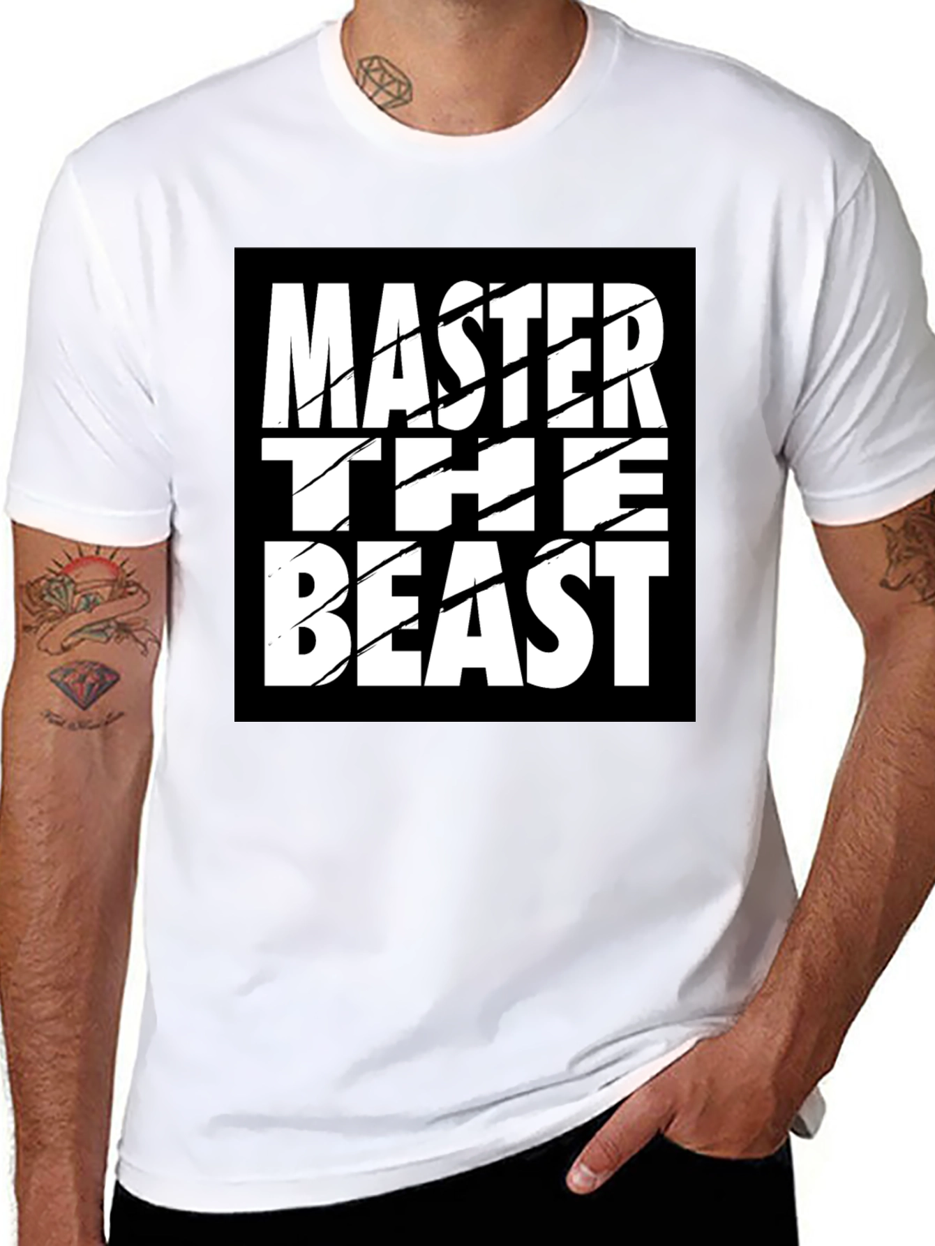 Master the Beast Black Graphic Tee Shirt