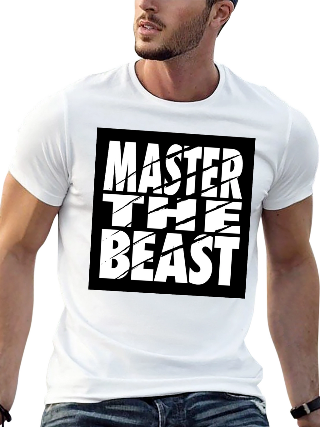 Master the Beast Black Graphic Tee Shirt