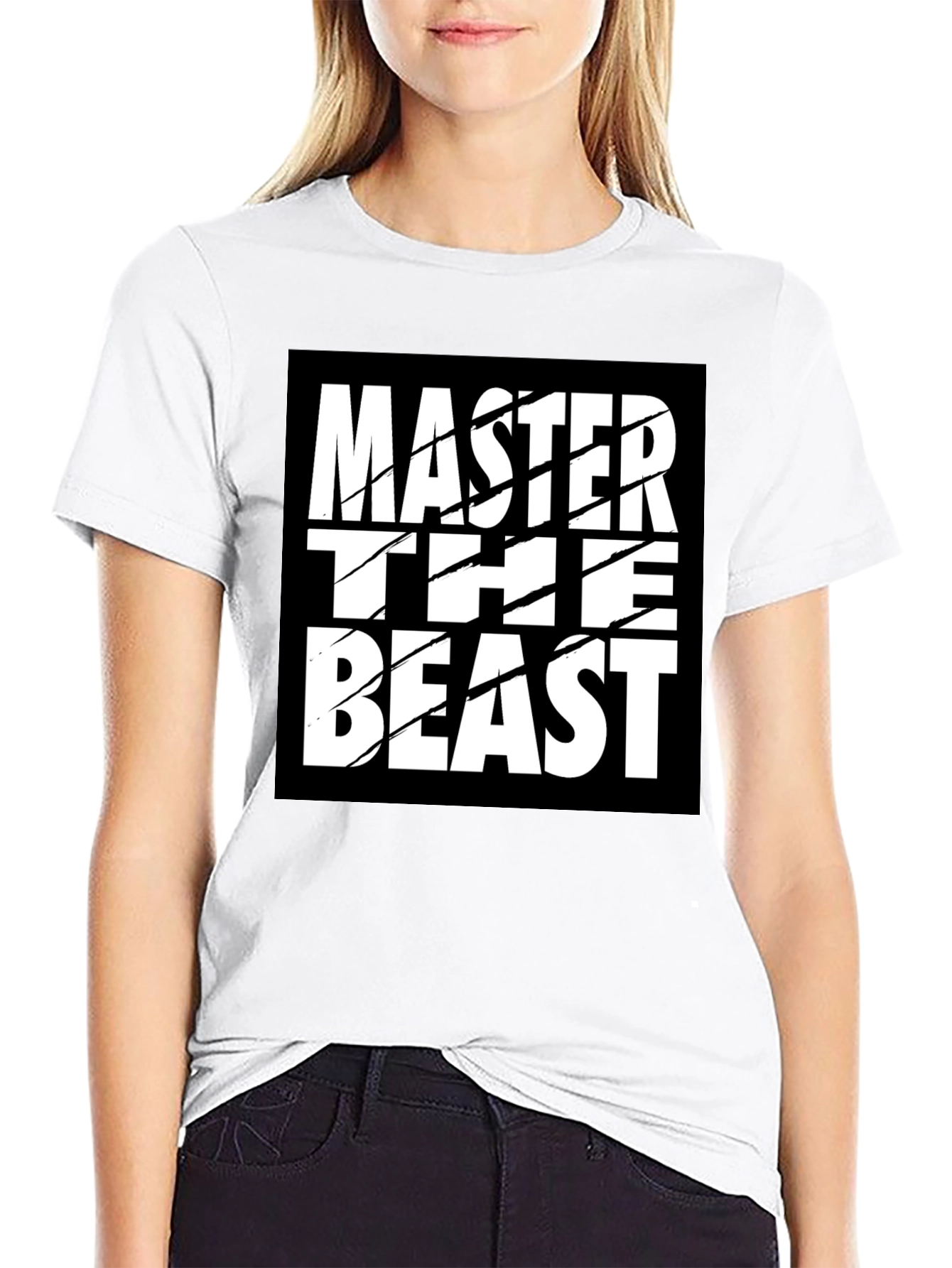 Master the Beast Black Graphic Tee Shirt
