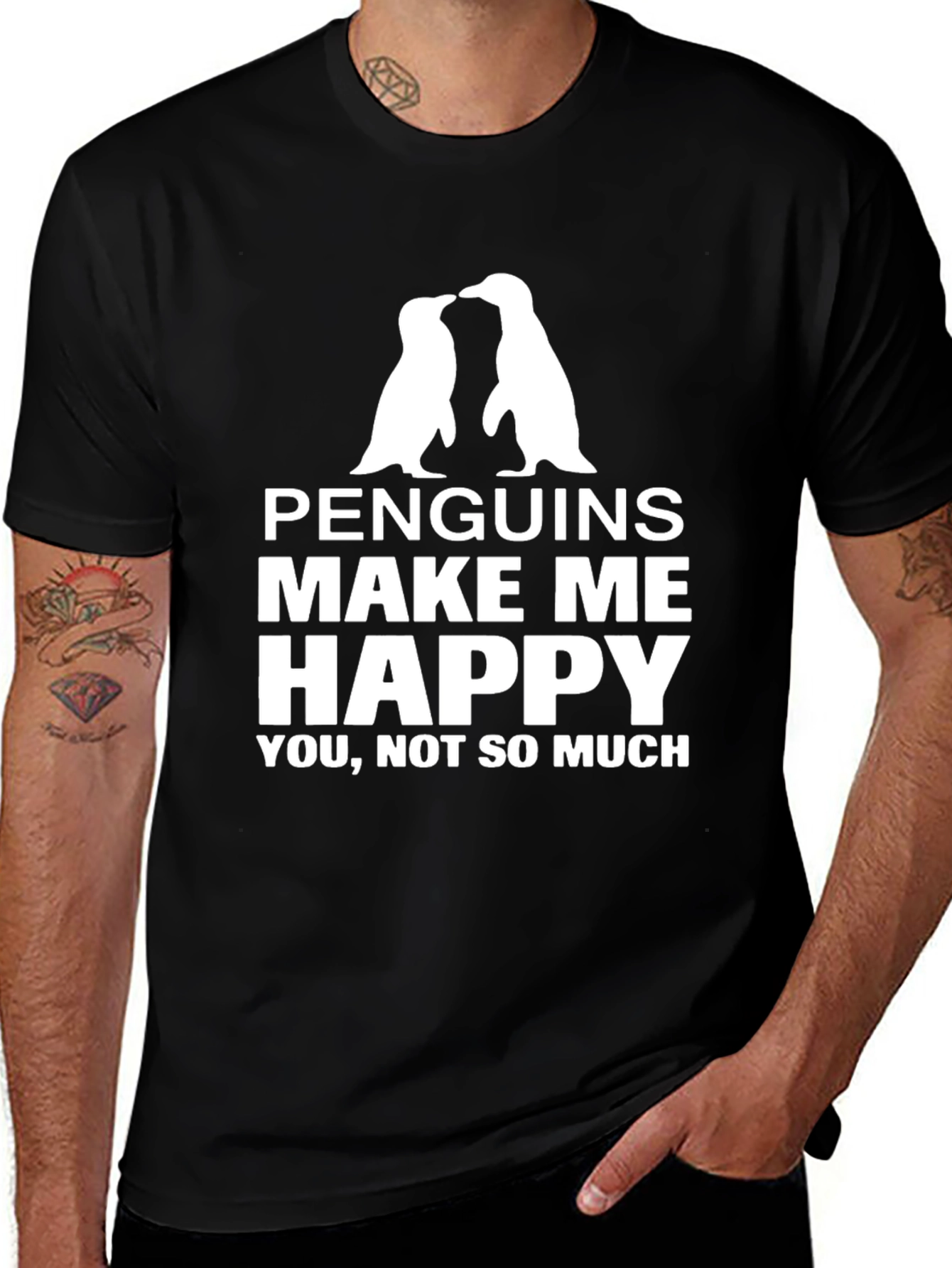 Penguin Lover T-Shirt: Penguins Make Me Happy Graphic Tee