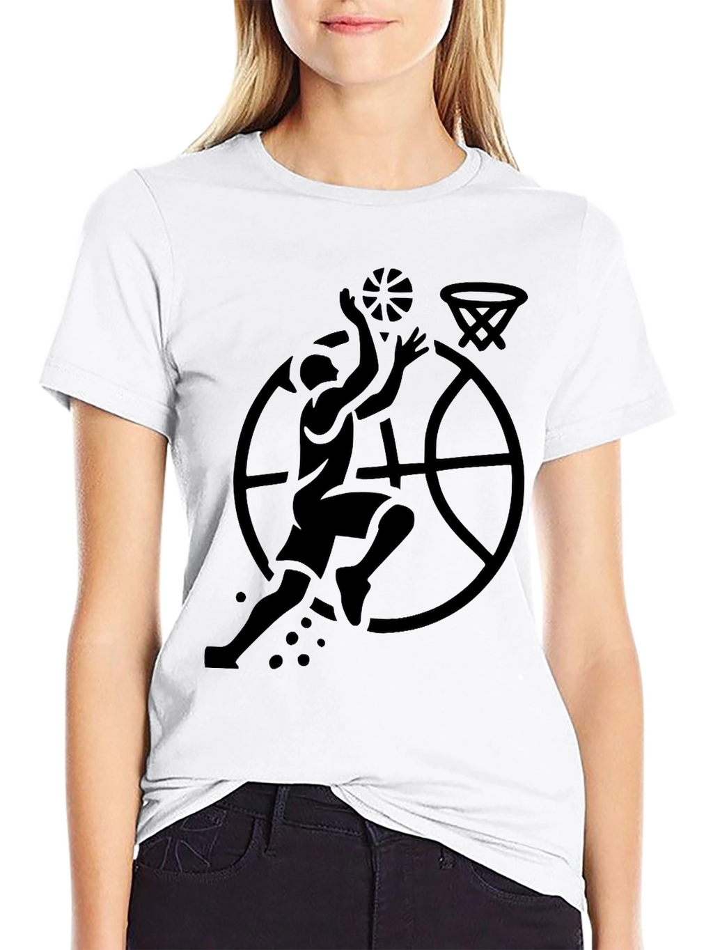 Black Basketball Graphic Tee for Men