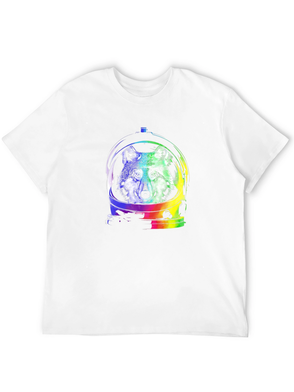 Wolf Astronaut Graphic Tee - Black Cotton T-Shirt
