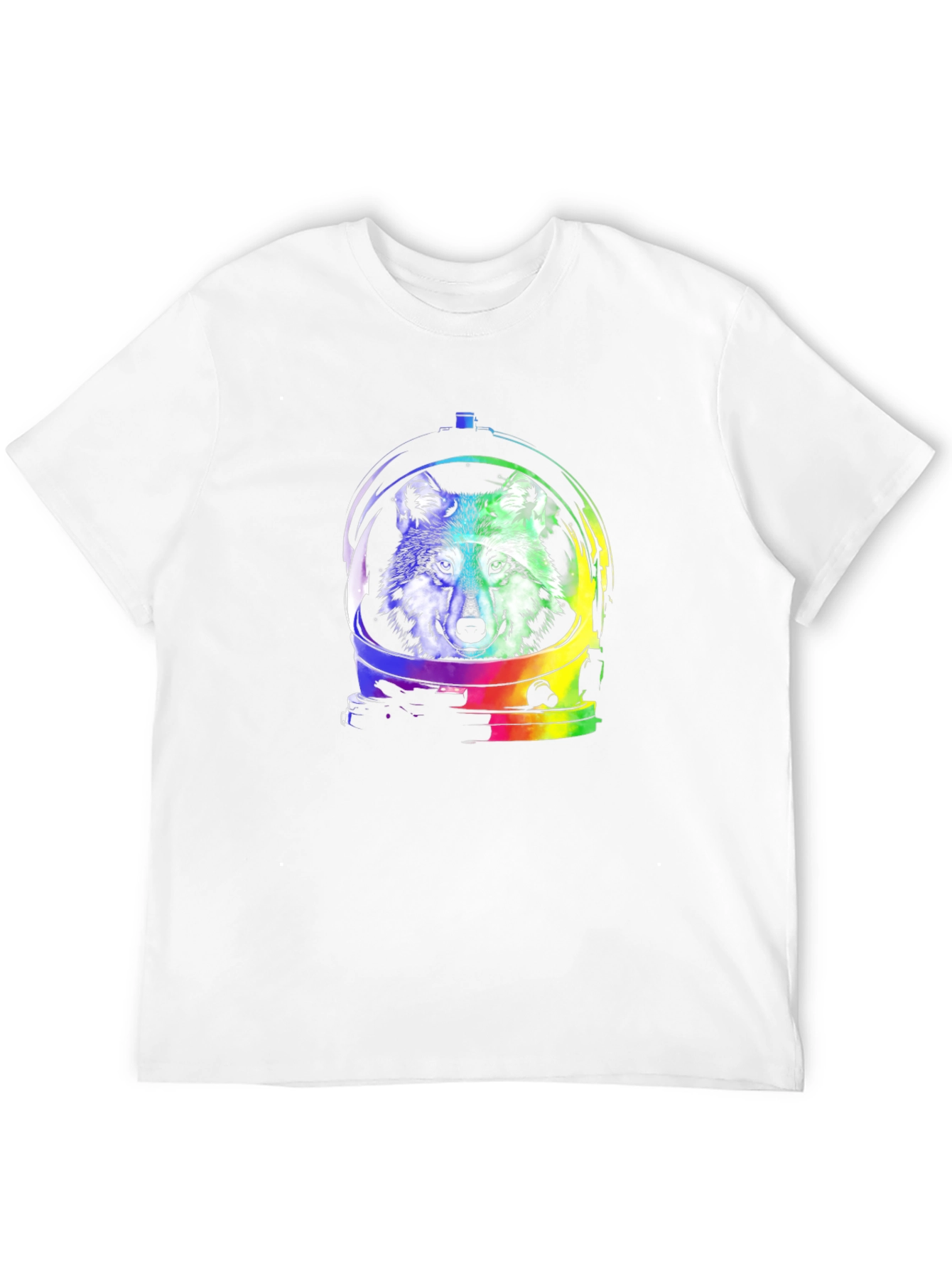 Wolf Astronaut Graphic Tee - Black Cotton T-Shirt