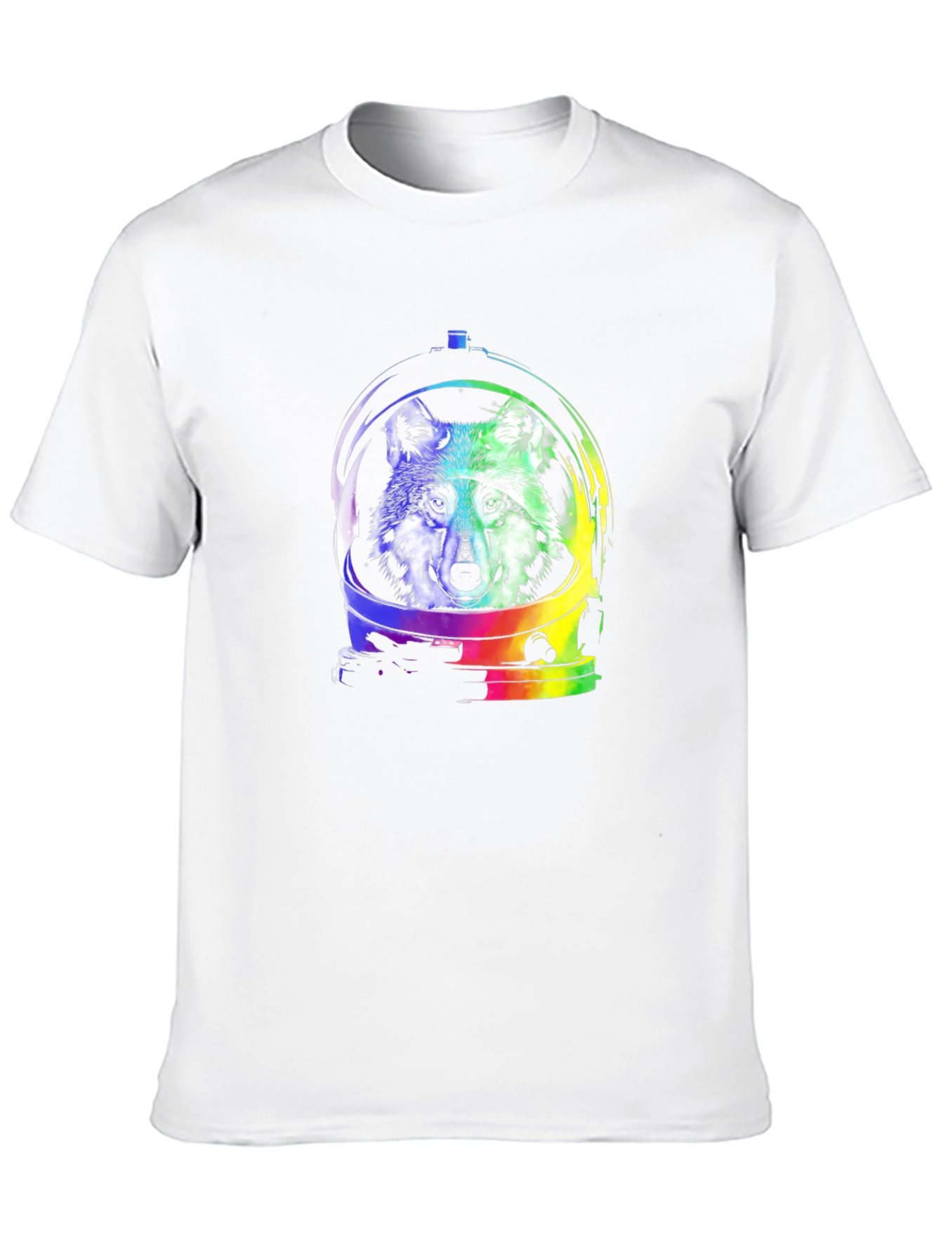 Wolf Astronaut Graphic Tee - Black Cotton T-Shirt