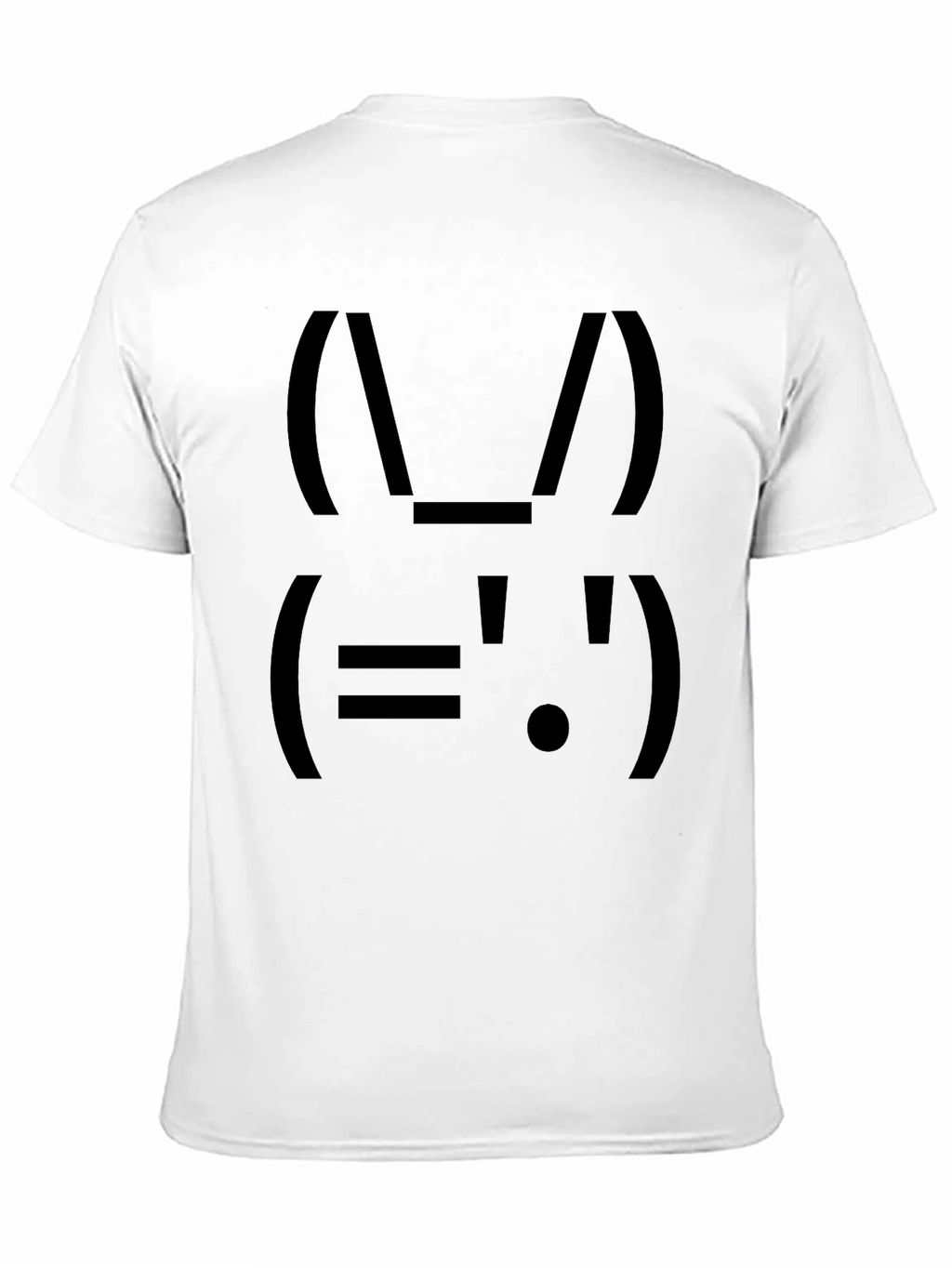 Bunny Face ASCII Art Black T-Shirt