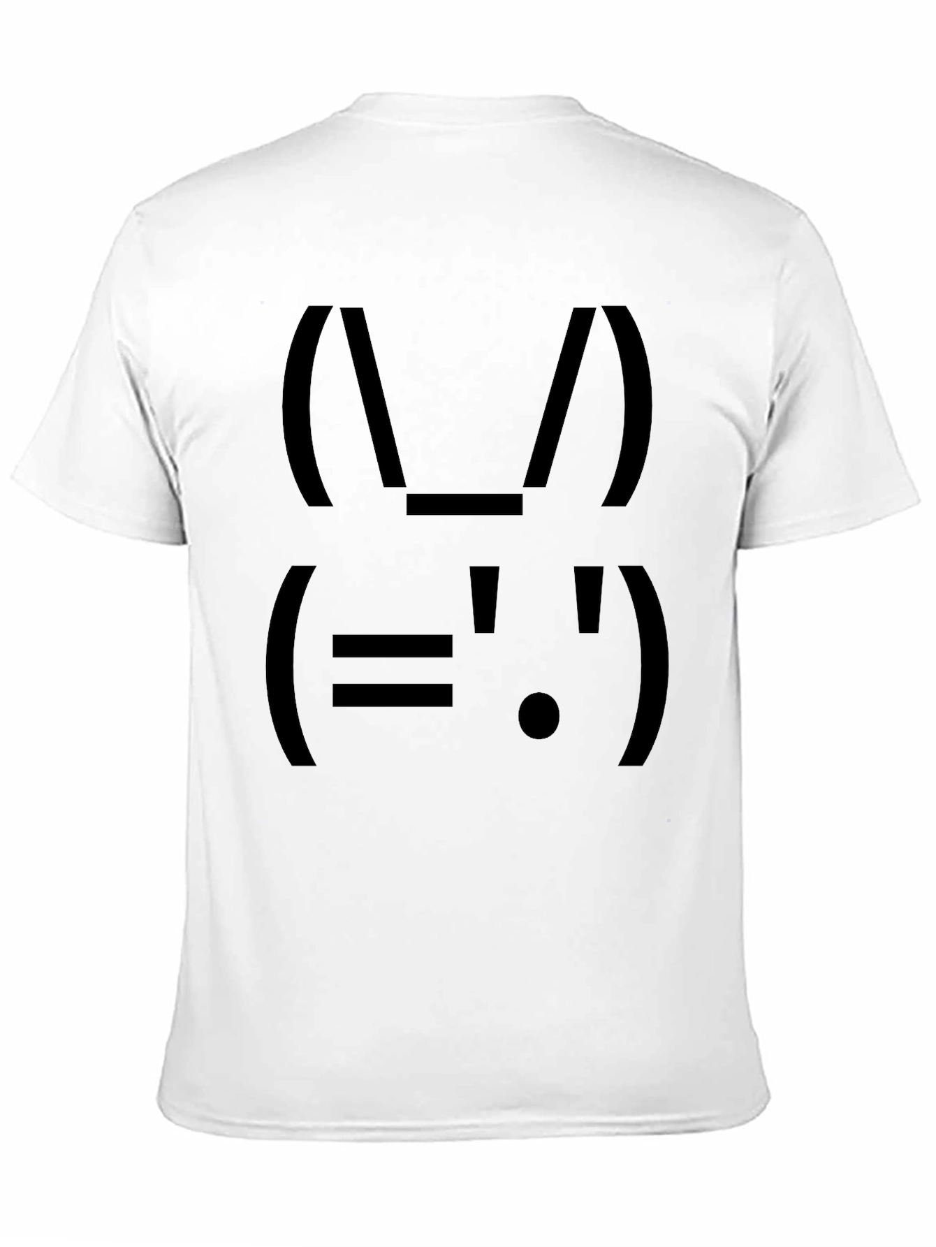 Bunny Face ASCII Art Black T-Shirt