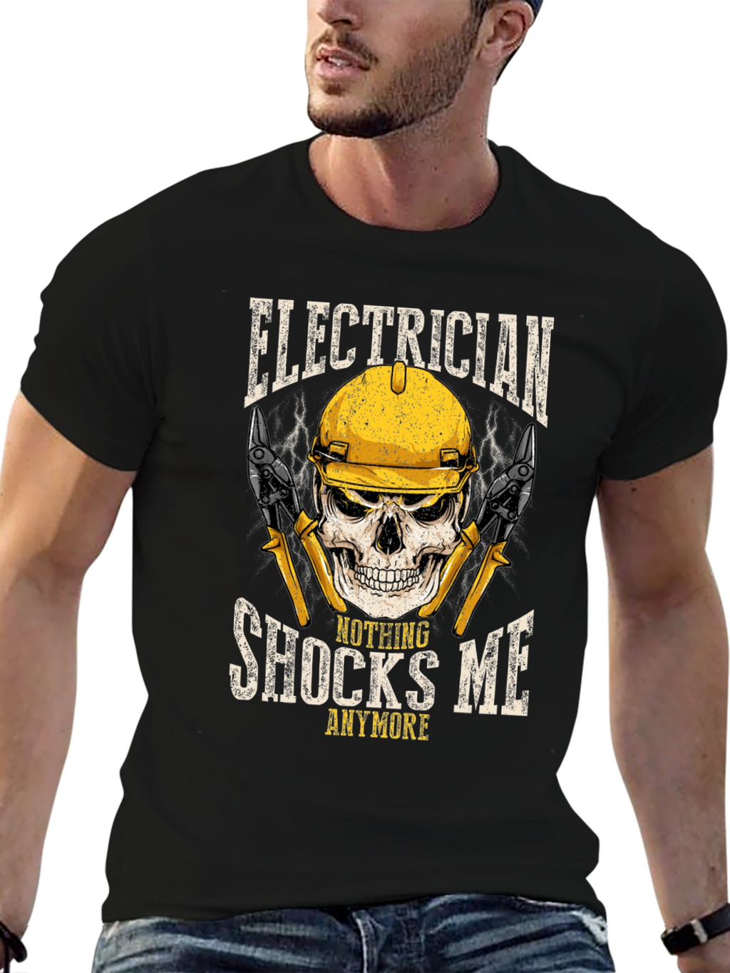 Electrician Skull Graphic Tee