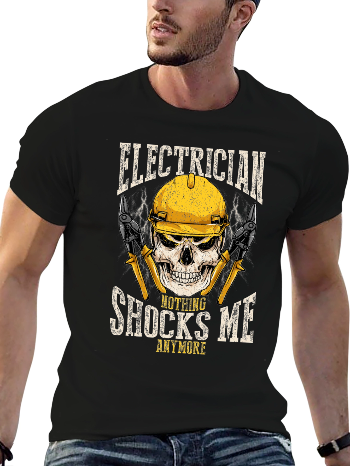 Electrician Skull Graphic Tee