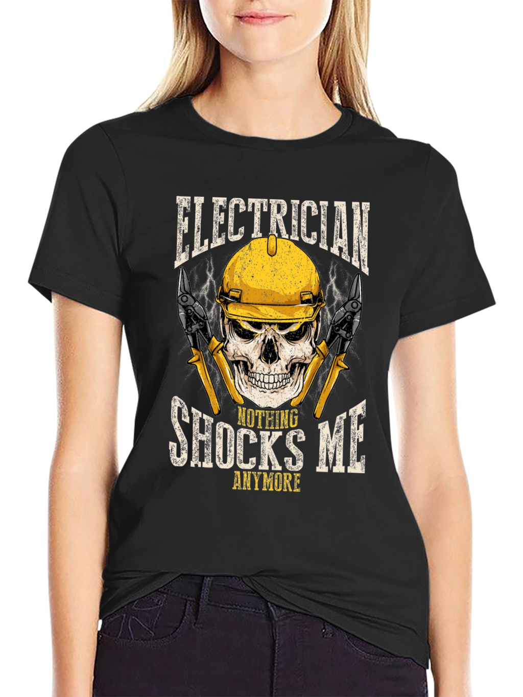 Electrician Skull Graphic Tee