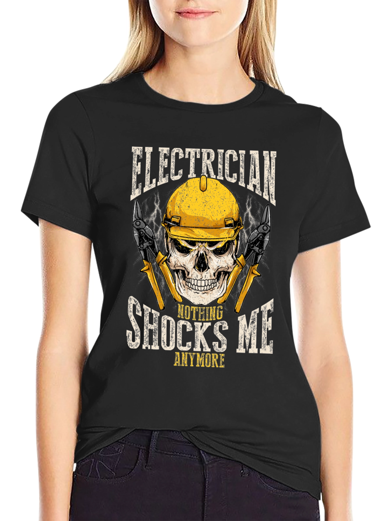 Electrician Skull Graphic Tee