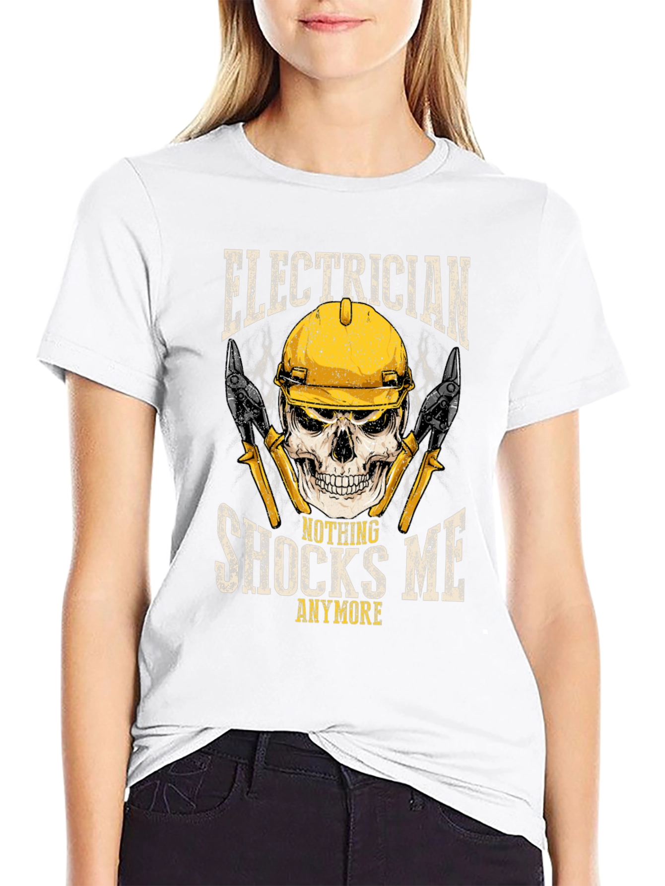 Electrician Skull Graphic Tee