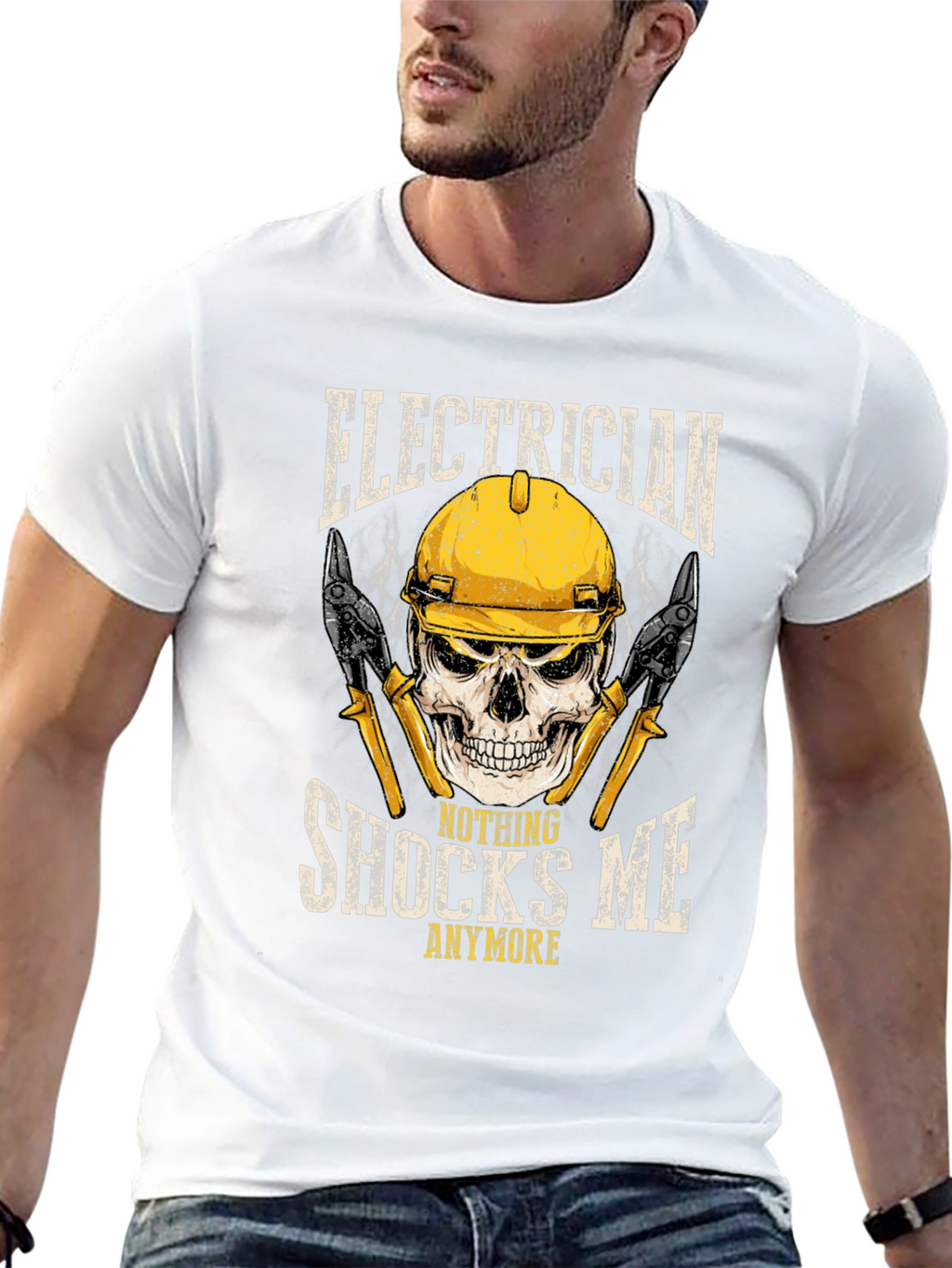 Electrician Skull Graphic Tee