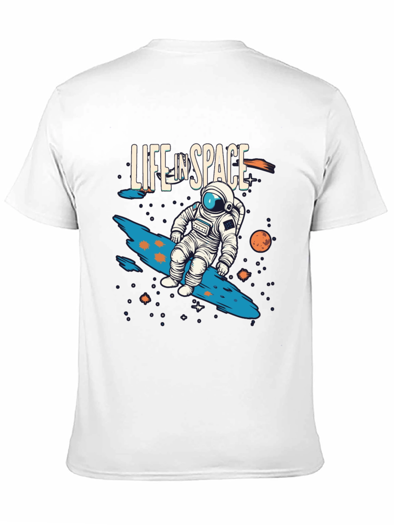 Life In Space Graphic Tee - Black Casual T-Shirt