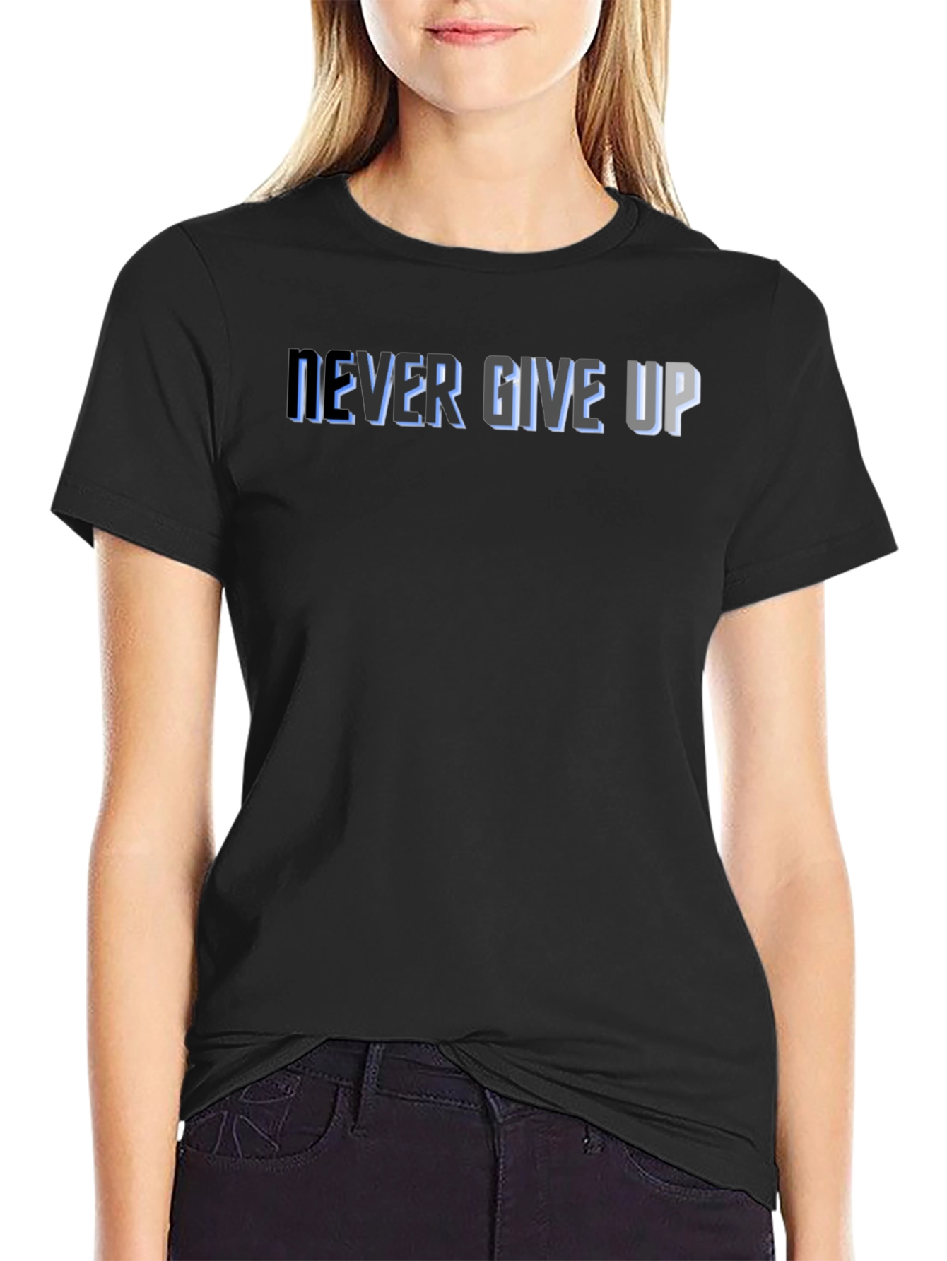 Never Give Up Graphic Tee - Motivational T-Shirt